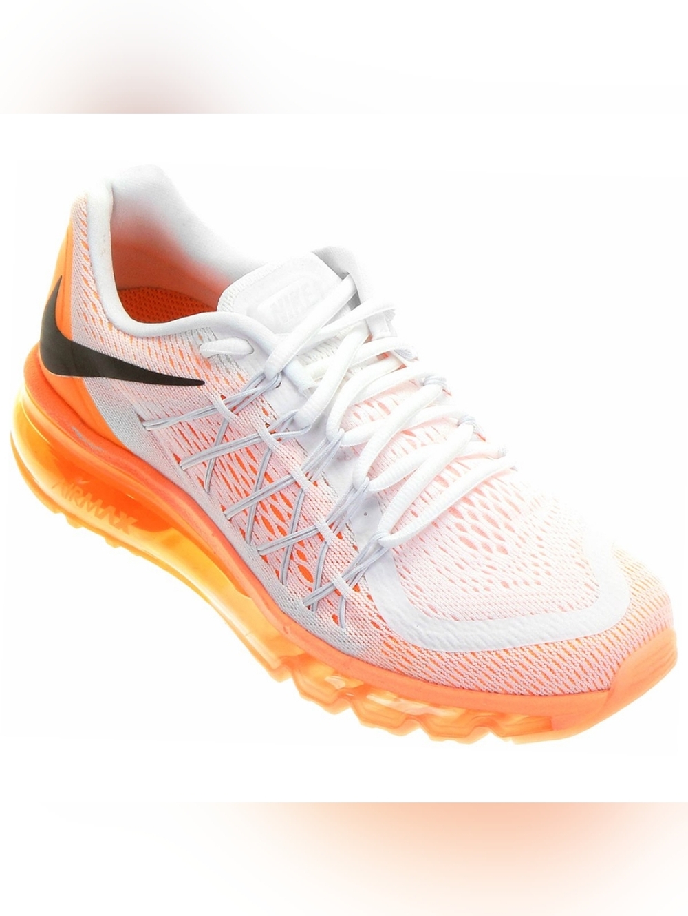 Nike Women's Air Max 2015 Obsidian Orange White Black Sneakers 8.5